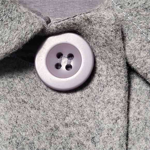 Haband Reversible Wool and Silk Coat with Leather Trim Pockets Size 2X - Picture 9 of 16